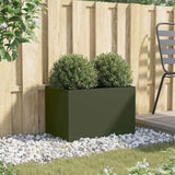 Planter Olive Green 62x40x39 cm Steel 841598