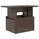 Garden Table with Glass Top Brown 100x55x73 cm Poly Rattan 366208