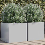 Planters 2 pcs Silver 42x40x39 cm Galvanised Steel 841558