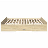 Bed Frame with Drawers without Mattress Sonoma Oak 200x200 cm 3280267