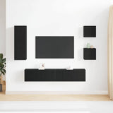 TV Cabinet Set Wall-mounted 5 pcs Black oak 160 x 30 x 30.5 cm 3393331