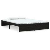 Bed Frame without Mattress Black Solid Wood 140x190 cm 814933