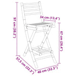 Outdoor Bar Stools with Footrests 2 pcs Foldable Bamboo 4108228
