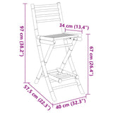 Outdoor Bar Stools with Footrests 2 pcs Foldable Bamboo 4108228