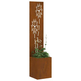 Garden Privacy Screen Rusty 32 x 32 x 150 cm Weathering steel 876370