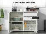 High Gloss Frame Sideboard, Push-Open Design with 2 Drawer for Living Room, Bedroom, 74H x 79W x T3398P343441