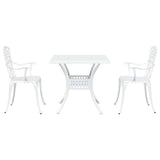 Garden Table Set 3 pcs White Cast Aluminium 3334758