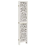 Room Divider 5 Panels White Solid Wood Paulownia 358742
