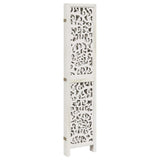 Room Divider 5 Panels White Solid Wood Paulownia 358742