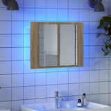 LED Mirror Cabinet Sonoma Oak Engineered Wood, Acrylic Medium 804959