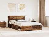 Bed Frame with Headboard Old Wood 120 x 200 cm Solid Pine Wood 3409789