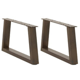 Coffee Table Legs V-Shape 2 pcs Natural Steel 60x cm Steel 4012535