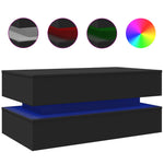 ZNTS Coffee Table with LED Lights Black 90x50x40 cm 839862