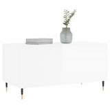 Coffee Table High Gloss White 90x44.5x45 cm Engineered Wood 830966