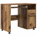 Desk with Wheels Old Wood 91 x 50 x 77 cm Engineered Wood 869536