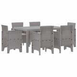 Garden Dining Set 7 pcs Light Grey Polt rattan 3378568