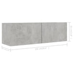 ZNTS 4 Piece TV Cabinet Set Concrete Grey Engineered Wood 3079131