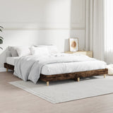 Bed Frame without Mattress Smoked Oak 135x190 cm Double Engineered Wood 832082