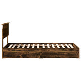 Storage Bed with Drawer Smoked Oak 90 x 190 cm Engineered Wood 3408498