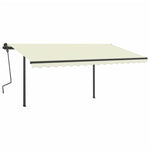 ZNTS Manual Retractable Awning with Posts 4x3 m Cream 3070137