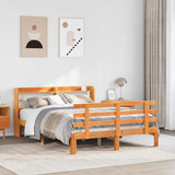 Bed Frame with Headboard without Mattress Wax Brown 150x200 cm King Size 3306872