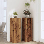 Plant Stands 2 pcs Old Wood 33x33x100 cm Engineered Wood 3307889