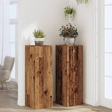 Plant Stands 2 pcs Old Wood 33x33x100 cm Engineered Wood 3307889
