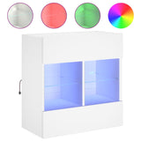 TV Wall Cabinet with LED Lights White 58.5x30x60.5 cm 837092