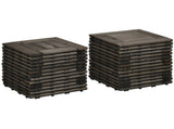 12" x 12" Interlocking Deck Tiles, Pack of 27 Outdoor Flooring Patio Tiles-Teak-AS 46120676