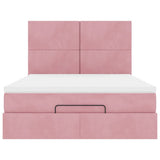 Ottoman Bed with Mattresses Pink 140x200cm Velvet 3313408