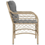 Garden Chairs with Cushions 2 pcs Mix Beige Poly Rattan 365157