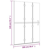 Folding Shower Enclosure ESG 100x140 cm White 150738