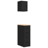 Garage Cabinets 2 pcs Black Engineered Wood 3328315