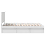 Bed Frame with Headboard White 140 x 200 cm Solid Pine Wood 3409354