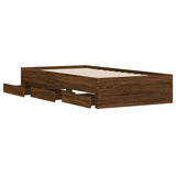 Bed Frame with Drawers without Mattress Brown Oak 75x190 cm Small Single 3207335
