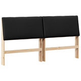 Upholstered Headboard Black 180 cm Solid Pine Wood 879271