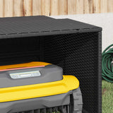 Robot Mower Garage Black 86x90x52/57 cm Poly Rattan 365404