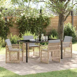 Garden Dining Set 5 pcs Beige Poly Rattan 3380643