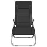 Folding Sun Loungers 2 pcs Black Textilene&Powder-coated Steel 360172