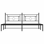 Metal Bed Frame without Mattress with Headboard Black 193x203cm 374345
