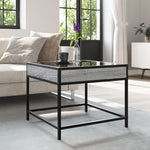 ZNTS Coffee Table with Infinity LED Grey Sonoma 50x50x41 cm 847680