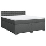 Box Spring Bed with Mattress Dark Grey 180x200 cm Fabric 3285982