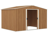 8 x 6ft Galvanised Steel Shed, with Double Door - Brown T3398P318630
