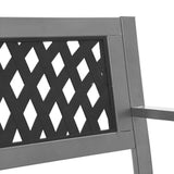 Garden Bench Black Steel, plastic 120 cm Durable Garden Bench 319582