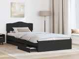 Bed Frame with Drawer Black 75 x 190 cm Engineer Wood 3413055