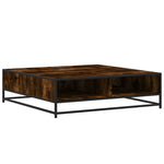 ZNTS Coffee Table Smoked Oak 100x100x30 cm Engineered Wood and Metal 848776