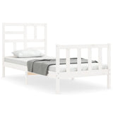 Bed Frame without Mattress White Small Single Solid Wood Pine 3193037