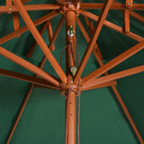 Double Decker Garden Parasol 270x270 cm Wooden Pole Green 42963