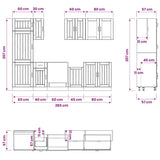 8 Piece Kitchen Cabinet Set Lucca White Engineered Wood 3314801