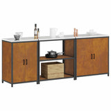 Kitchen Storage Set HATTEM 3 pcs Rusty Steel 3392679